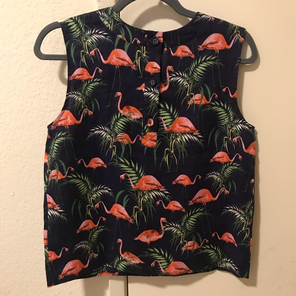Hobbs Ruby Flamingo Print Top, Navy/Multi (US4) - Picture 5 of 7